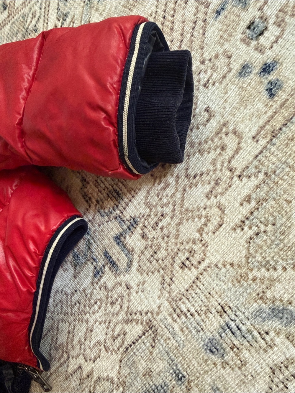 Moncler Boys 10 Shiny Red Puffer Jacket - Picture 7 of 12